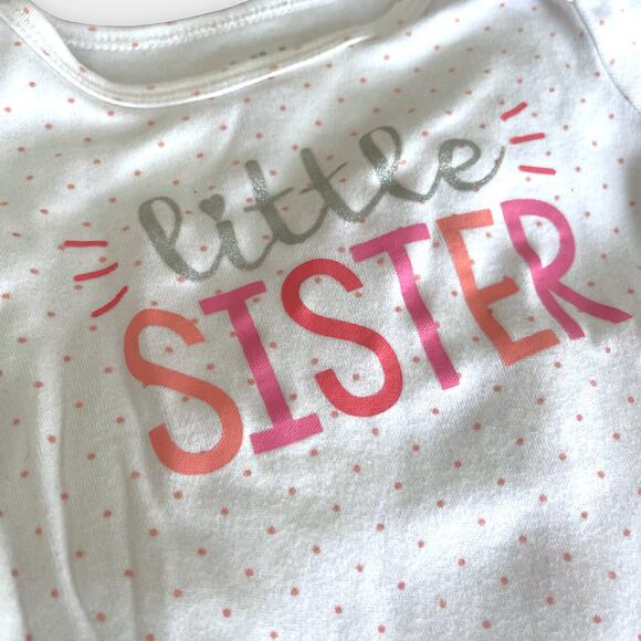 Carter’s Little Sister 2Pc Bodysuit & Pant Set | White/Peach | Sz 3-6M - Picture 2 of 5